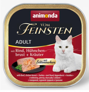 ANIMONDA Vom Feinsten Classic Cat wołowina, pierś z kurczaka i zioła - mokra karma dla kota - 100 g