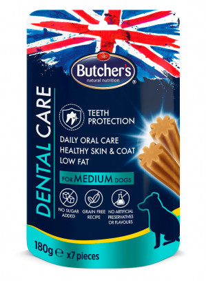 BUTCHER'S Dental Care for medium dogs - przysmak dentystyczny dla psów średnich - 180 g