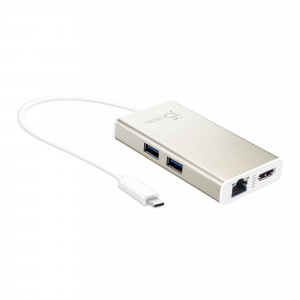 Stacja dokująca j5create USB-C Multi-Adapter - HDMI™/Ethernet/USB 3.1 HUB/PD 2.0 1x4K HDMI/2xUSB 3.0/1xRJ45 Gigabit; kolor biały JCA374-N