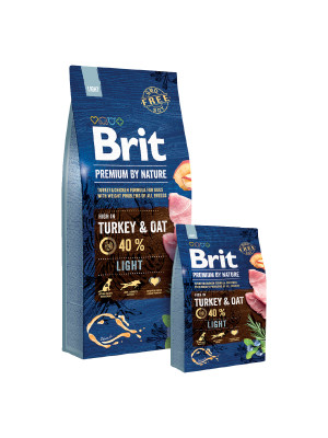Brit Premium By Nature Lght indyk 15kg + GRATIS