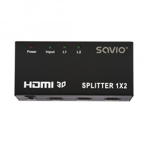 Splitter Savio CL-42 ( wejścia: 1 x HDMI (F) wyjśćia: 2 x HDMI (F) 1920x1200pix 340MHz )