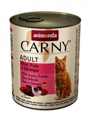 ANIMONDA Carny Adult wołowina, indyk i krewetki - mokra karma dla kota - 800g