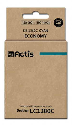 Actis KB-1280C Tusz do drukarki Brother, Zamiennik Brother LC1280C; Standard; 19 ml; błękitny.