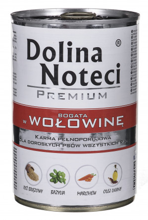 DOLINA NOTECI Premium bogata w wołowinę - mokra karma dla psa - 400 g