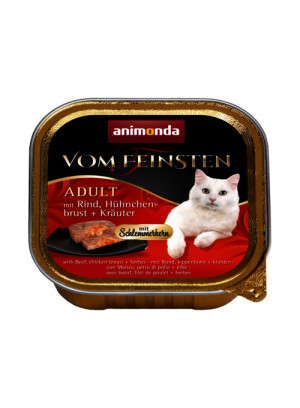 ANIMONDA Vom Feinsten Classic Cat smak: wołowina. pierś z kurczaka + zioła 100g