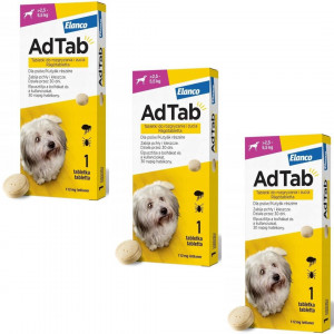 ELANCO AdTab Tabletka na pchły i kleszcze dla psa (>2,5-5,5kg) - 3x(1x 112mg)
