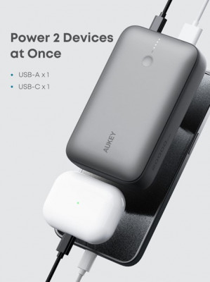 AUKEY POWERBANK 20 000 MAH, USBC 22,5W, USBA,MINI
