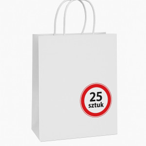 BSTech Torba Papierowa z rączką biała 280x140x280 25 szt 120 gsm