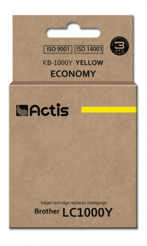 Actis KB-1000Y Tusz do drukarki Brother, Zamiennik Brother LC1000Y/LC970Y; Standard; 36 ml; żółty.