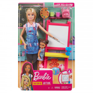 BARBIE Kariera zestaw Nauczycielka plastyki (blond) GJM29(DHB63)