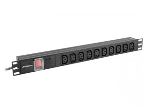 Lanberg listwa zas. rack pdu (1u,10a,10x 230v,2m) pdu-10i-0200-iec-bk