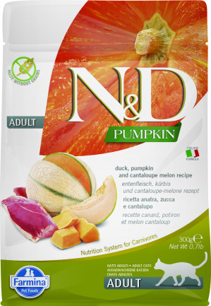 FARMINA N&D Pumpkin Cat Duck and Cantaloupe Melon Adult - sucha karma dla kota - 300 g