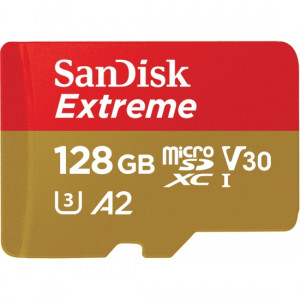 SANDISK EXTREME microSDXC 128GB A2 V30 UHS-I C10+Ad