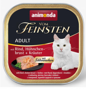 ANIMONDA Vom Feinsten Classic Cat smak: wołowina. pierś z kurczaka + zioła 100g
