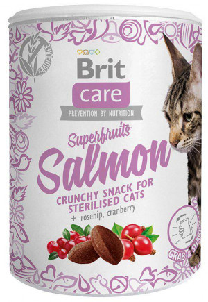 Brit Care Cat Snack Superfruits Salmon - przysmak dla kota - 100 g