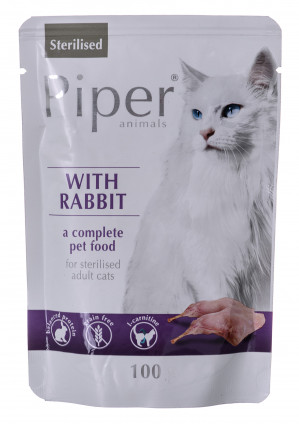 DOLINA NOTECI Piper Sterilised z królikiem - mokra karma dla kotów sterylizowanych - 100g