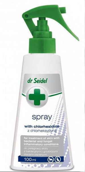 Dr Seidel SPRAY Z CHLORHEKSYDYNĄ dla skóry z bakteryjnymi stanami zapalnymi 100ml