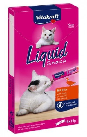 VITAKRAFT Cat Liquid Snack - przysmak dla kota w płynie: kaczka. betaglukan 6 szt.