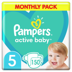 Pampers Pieluchy Active-Baby Monthly Box 150