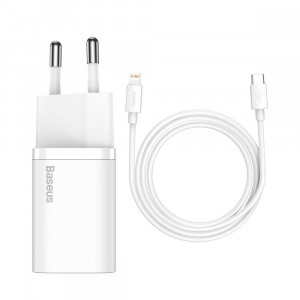 BASEUS ŁADOWARKA SIECIOWA Z PRZEWODEM USB-C(BIAŁA)