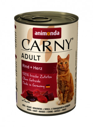 ANIMONDA Carny Adult smak: wołowina i serca - mokra karma dla kota - 400g