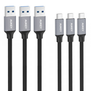 AUKEY ZESTAW 3 NYLONOWYCH KABLI USB C CB-CMD1