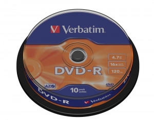 Dvd-r verbatim azo 4.7gb 16x matt silver sp 10szt 43523
