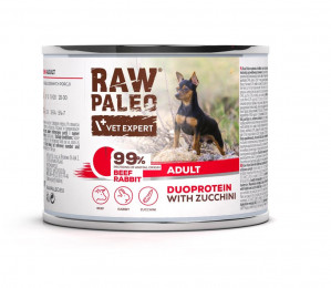 RAW PALEO Duoprotein Beef & Rabbit Adult - mokra karma dla psa - 200g