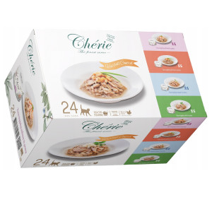 CHERIE Indoor Hairball Control Mix Smaków z Tuńczykiem w sosie - mokra karma dla kota - 24x80g