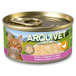 ARQUIVET Kurczak w sosie z paluszkami krabowymi - mokra karma dla kota - 80g