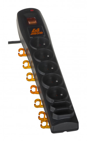 ACAR P7 - listwa przeciwprzepięciowa,7gniazd/3m/cz