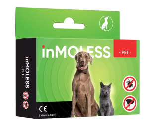 inMOLESS Ultradźwiękowy odstraszacz na pchły i kleszcze dla zwierząt domowych - czarny