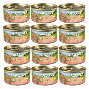 ARQUIVET kurczak w sosie z łososiem - mokra karma dla kota - 12x80g