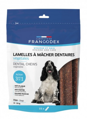 FRANCODEX Dental Medium - paski usuwające kamień nazębny dla psów - 15 szt.