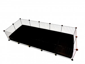 C&C Klatka modułowa 5x2 świnka królik jeż czarna, 180 x 75 x 37 cm