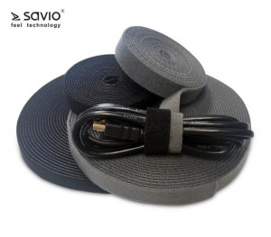 Savio organizer na kable 10mx20mm-czarny oc-01/b oc-01/b