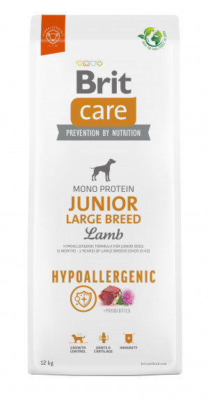 BRIT Care Hypoallergenic Junior Large Breed Lamb - sucha karma dla psa - 12 kg