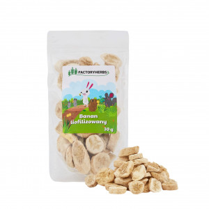 FACTORY HERBS Banan liofilizowany - przysmak dla gryzoni i królika - 30g