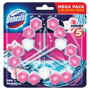 DOMESTOS Power 5 Kostka zapachowa do WC Pink 3x55g