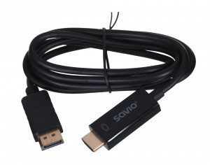 Savio kabel 1,5m displayport męskie - hdmi a męskie cl-56