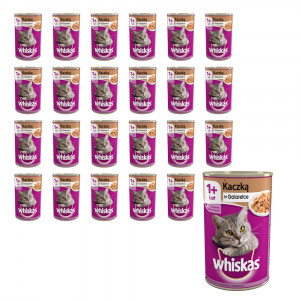 WHISKAS Adult z Kaczką w galaretce - mokra karma dla kota - 24x400 g