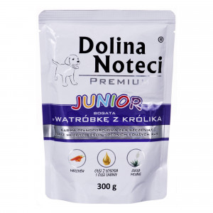 DOLINA NOTECI Premium Junior bogata w wątróbkę z królika - mokra karma dla szczeniąt ras średnich i dużych - 300g