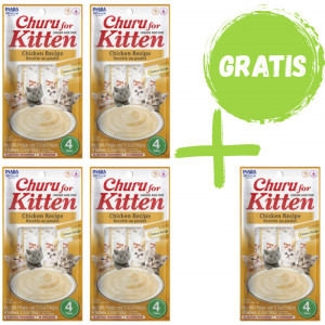 INABA Cat Churu Kitten Chicken - przysmak dla kota - 4x(4x14g) + GRATIS
