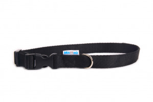 Obroża Klamra Plastikowa – Czarna 25mm, 34-60cm