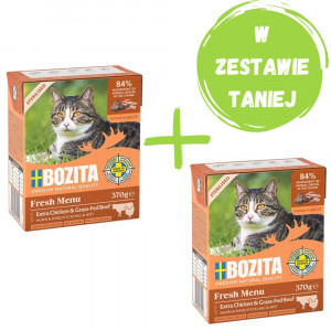 BOZITA Sterilised kawałki w galaretce z kurczakiem i wołowiną - mokra karma dla kota - 370g + GRATIS!