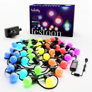 Twinkly Feston świetlny – 40 RGB Łańcuch, typ wtyczki F