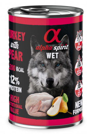 ALPHA SPIRIT WET Indyk z Gruszką - mokra karma dla psa - 400g