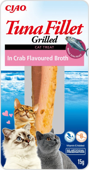 INABA Grilled Tuna Tuńczyk w bulionie o smaku kraba - przysmak dla kota - 15 g