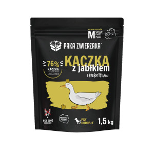 PAKA ZWIERZAKA Kaczka z jabłkiem M - sucha karma dla psa - 1,5kg