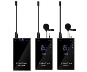 CKMOVA UM100 Kit2 - Podwójny zestaw krawatowych mikrofonów bezprzewodowych